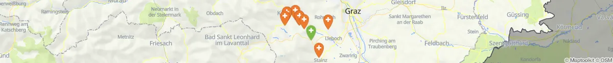 Map view for Pharmacies emergency services nearby Sankt Martin am Wöllmißberg (Voitsberg, Steiermark)